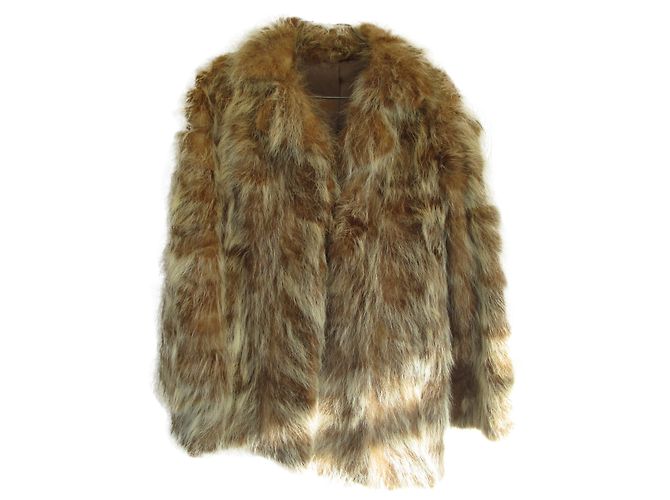 Autre Marque Chaqueta de piel de marmota beige Talla 40 - vista 2