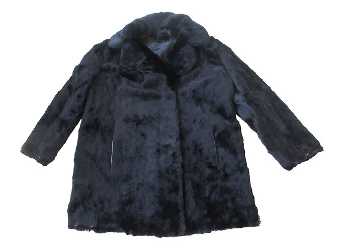 Autre Marque Chaqueta de piel de conejo negro Talla 44 - vista 2
