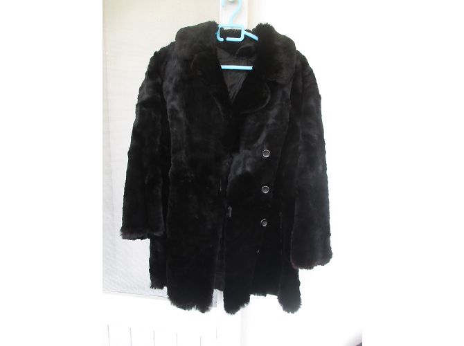 Autre Marque Chaqueta de piel de conejo negro Talla 44 - vista 3