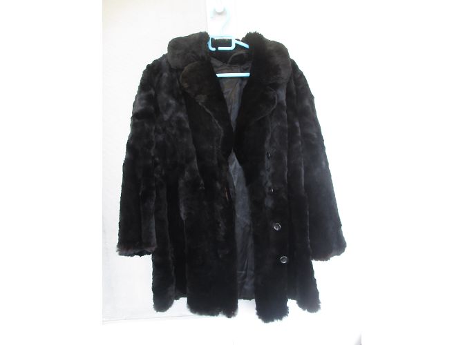 Autre Marque Chaqueta de piel de conejo negro Talla 44 - vista 4