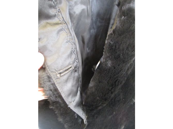 Autre Marque Chaqueta de piel de conejo negro Talla 44 - vista 6