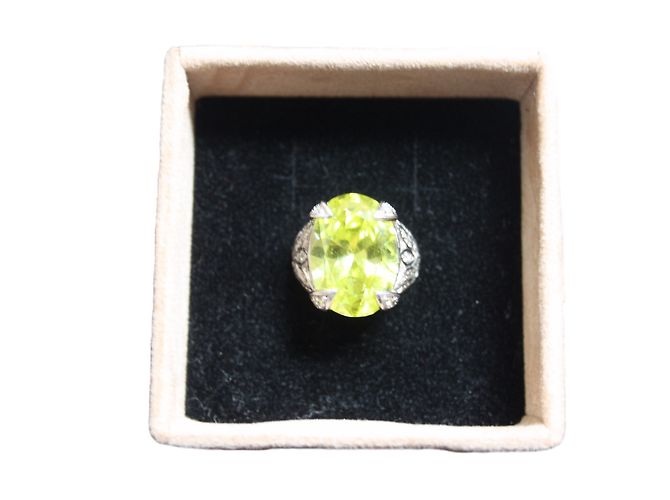 Anello inconnue in argento e zircone verde peridoto misura 55 - vista 2