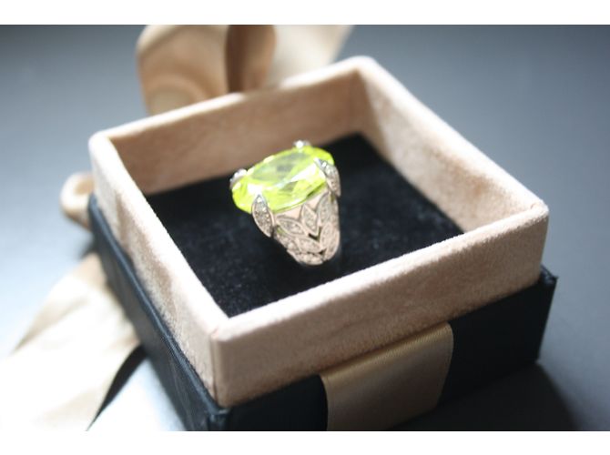 Anello inconnue in argento e zircone verde peridoto misura 55 - vista 3