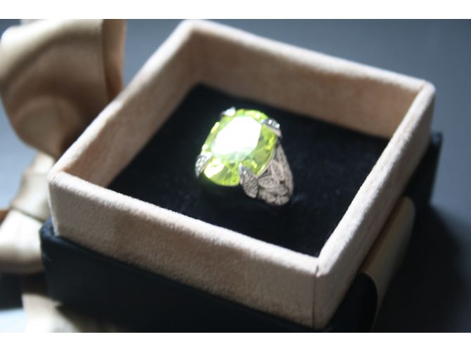 Anello inconnue in argento e zircone verde peridoto misura 55 - vista 5
