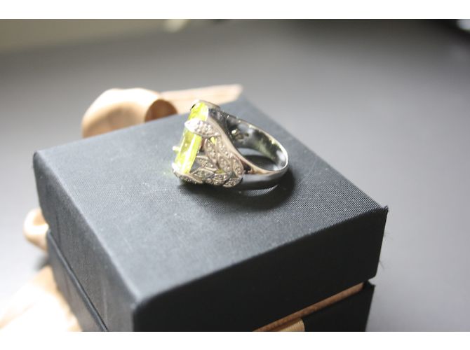Anello inconnue in argento e zircone verde peridoto misura 55 - vista 6