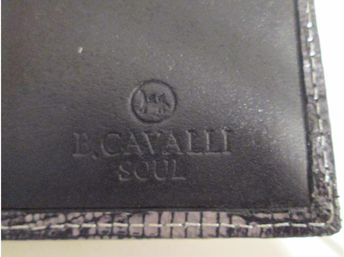 Autre Marque Cavalli Leather Reptile Motif Wallet Grey - view 10