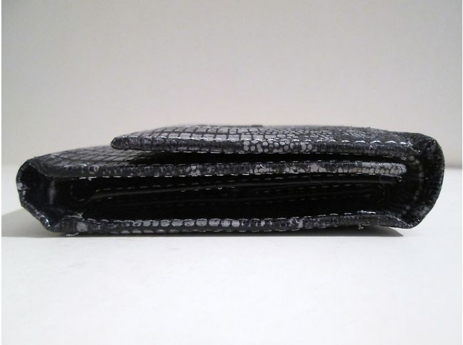 Autre Marque Cavalli Leather Reptile Motif Wallet Grey - view 4