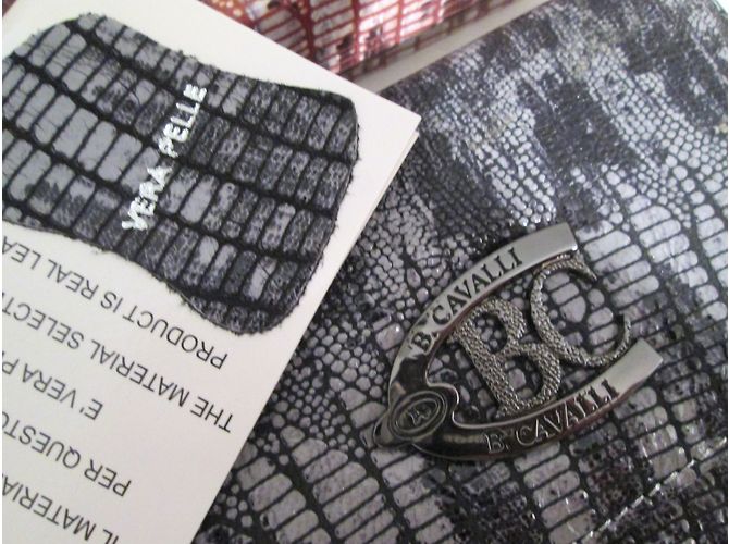 Autre Marque Cavalli Leather Reptile Motif Wallet Grey - view 8