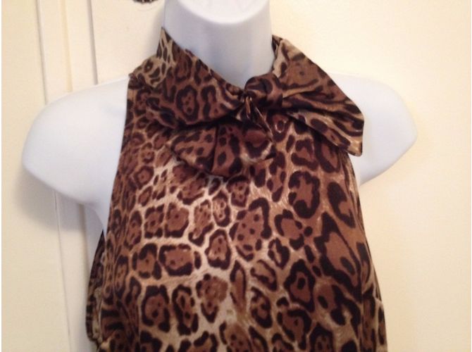 Autre Marque Top de seda con estampado de leopardo - vista 2