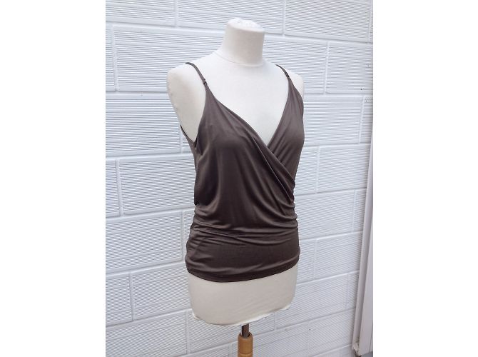 Plein Sud Khaki Satin Acetate Top - view 2