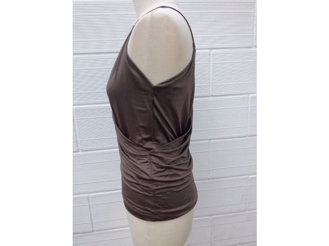 Plein Sud Khaki Satin Acetate Top - view 4