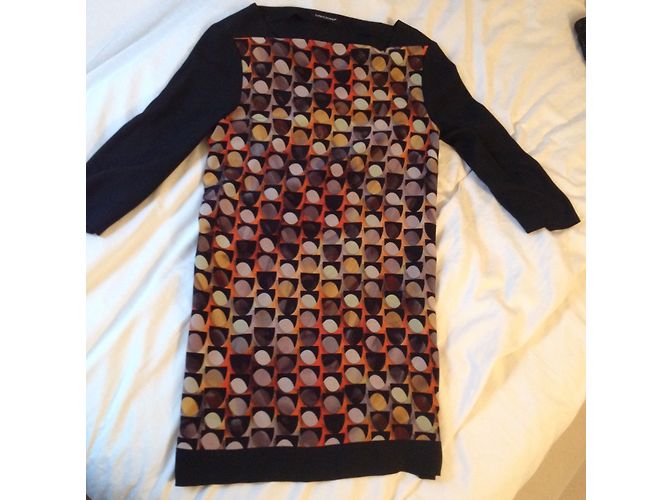 Vestido corto de seda Luisa Cerano con patrones geométricos Multicolor - vista 2