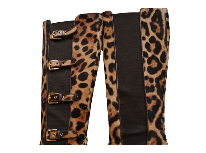 Botas Dolce & Gabbana Estampado Leopardo Piel de Vitello 37 Estampado de leopardo - vista 2