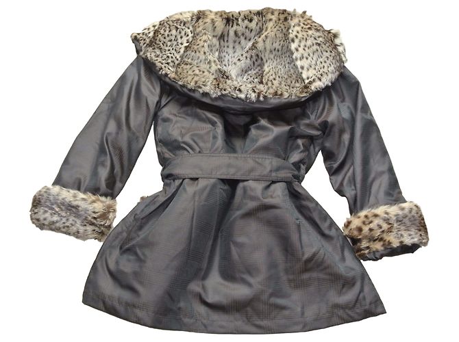 Autre Marque Abrigo de piel de lince marrón Talla 38 Castaño - vista 2