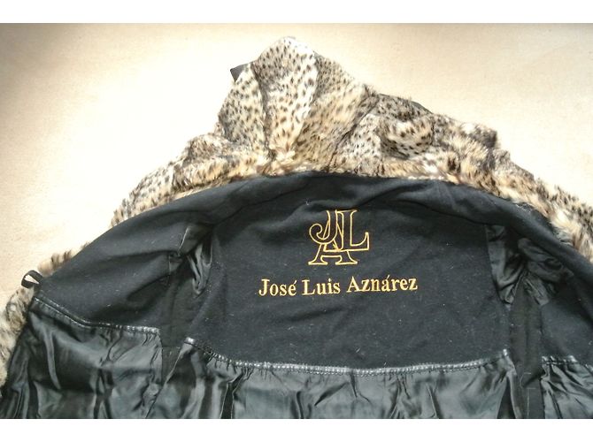 Autre Marque Abrigo de piel de lince marrón Talla 38 Castaño - vista 5