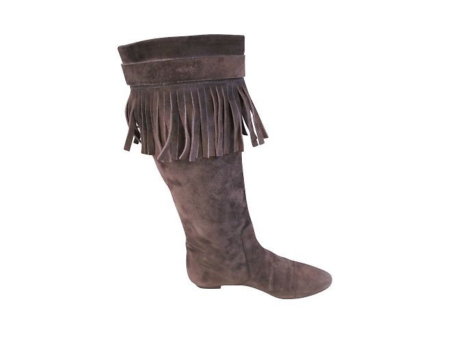 Botas Louis Vuitton Marrones de Piel de Vitello Castaño - vista 2