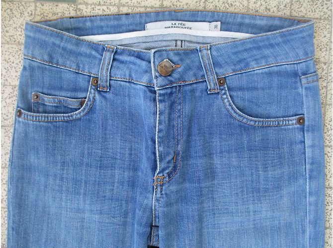 La Fée Maraboutée Jeans Blau Baumwolle Gerade Schnitt Gr. 36 - Ansicht 3