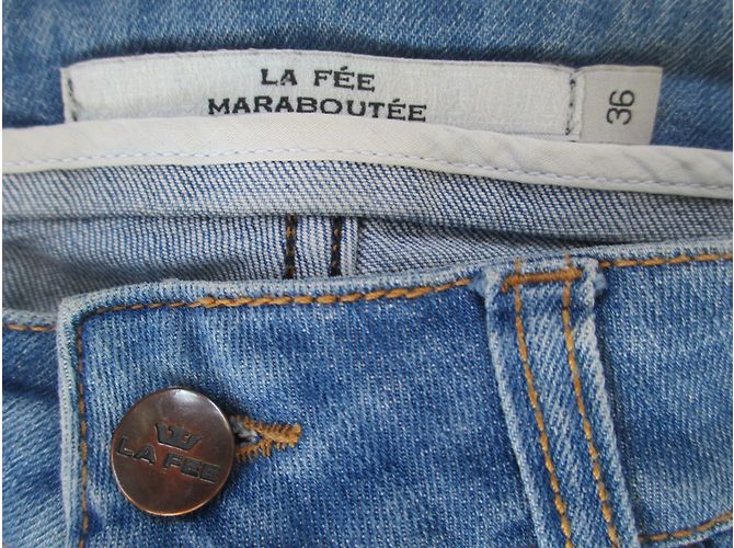 La Fée Maraboutée Jeans Blau Baumwolle Gerade Schnitt Gr. 36 - Ansicht 6