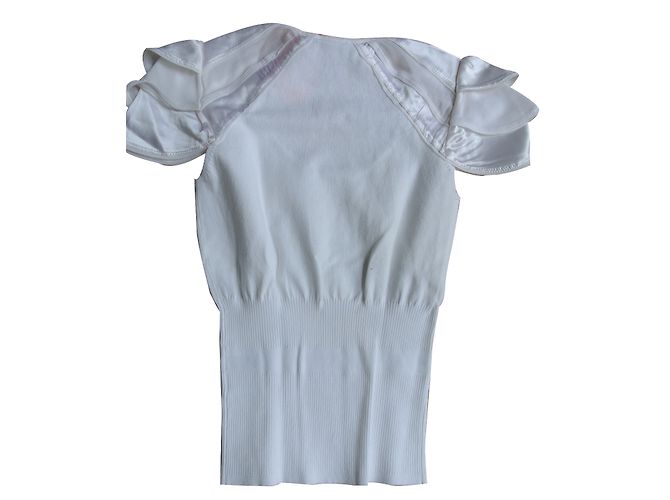 Top blanco de algodón Karen Millen - vista 2