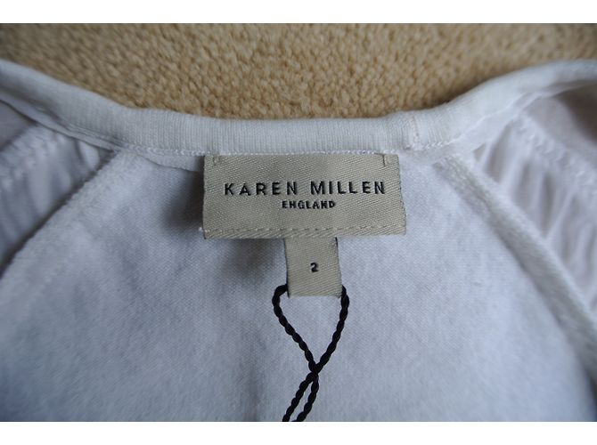 Top blanco de algodón Karen Millen - vista 5
