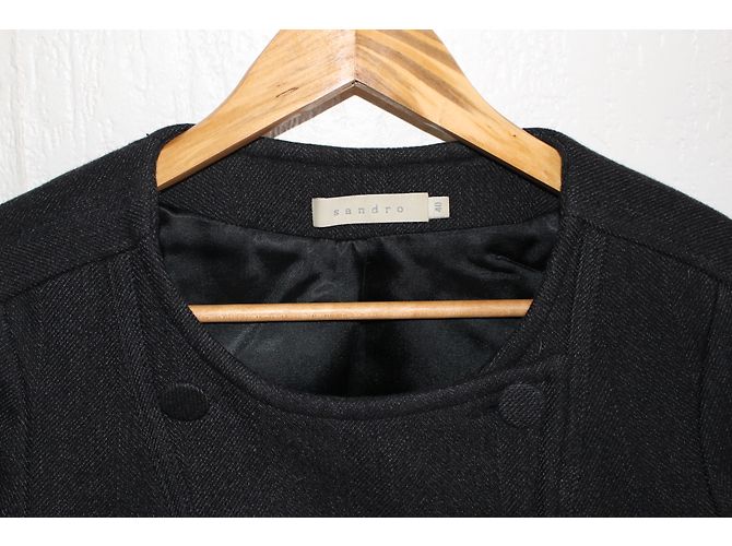 Sandro Black Wool Jacket Size 40 - view 5