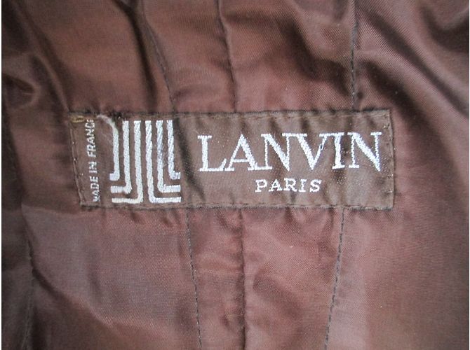 Gabardina Lanvin de Ante con Cuello de Piel de Zorro Marrón Castaño - vista 10