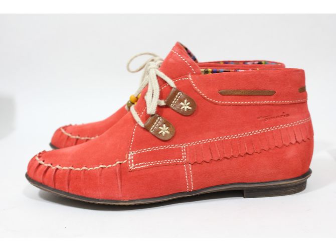 Autre Marque Bottines Tamaris en daim corail taille 40 - vue 3