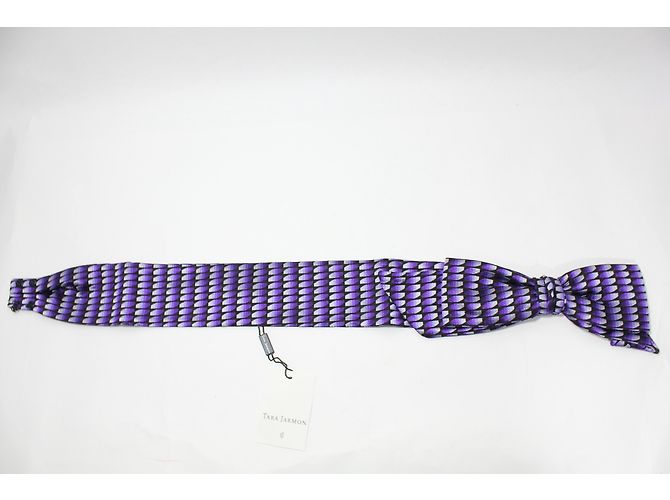 Tara Jarmon Stoffgürtel Aubergine Schwarz Weiß Blau Lila - Ansicht 4
