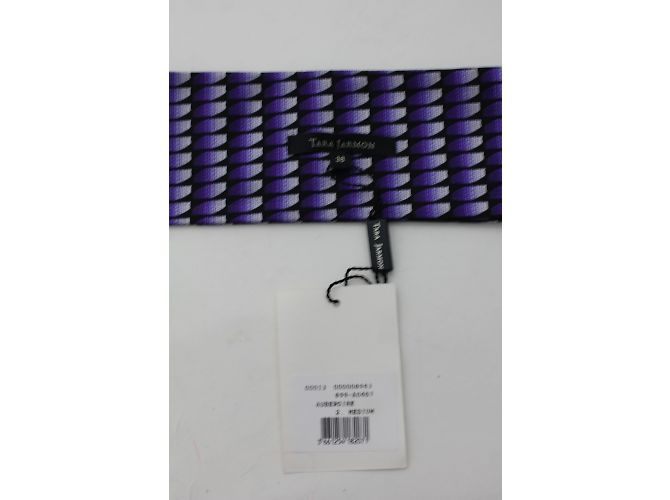 Tara Jarmon Stoffgürtel Aubergine Schwarz Weiß Blau Lila - Ansicht 5