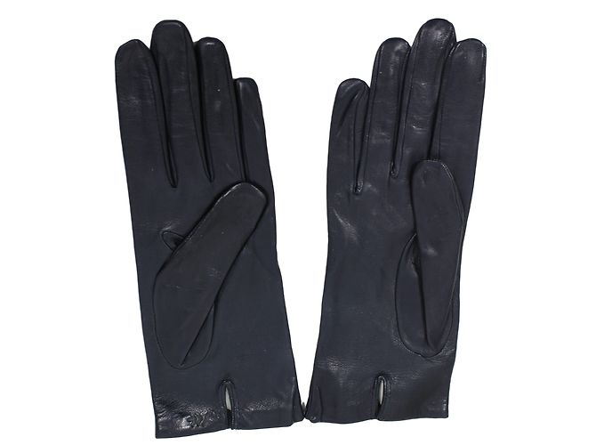 Autre Marque Schwarze Lederhandschuhe Größe 7.5 - Ansicht 2