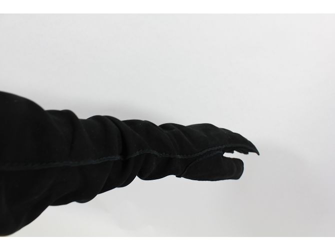 Luvas longas Hermès em camurça preta Preto - vista 10