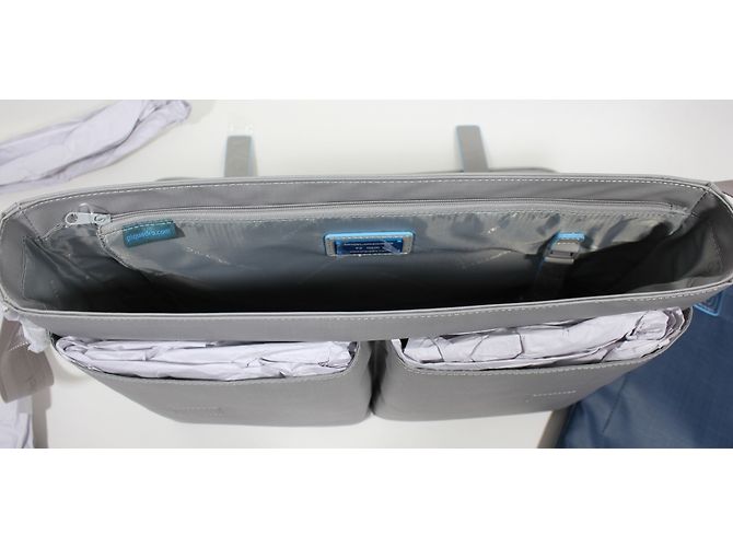 Autre Marque Borsa Satchel Piquadro in tela grigia - vista 11