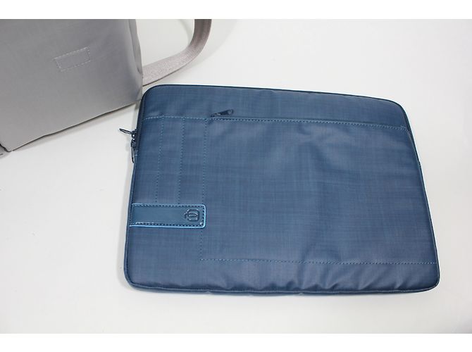 Autre Marque Borsa Satchel Piquadro in tela grigia - vista 12
