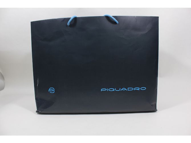 Autre Marque Borsa Satchel Piquadro in tela grigia - vista 19