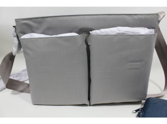 Autre Marque Borsa Satchel Piquadro in tela grigia - vista 7