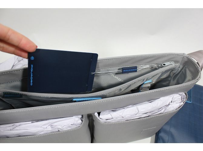 Autre Marque Borsa Satchel Piquadro in tela grigia - vista 8