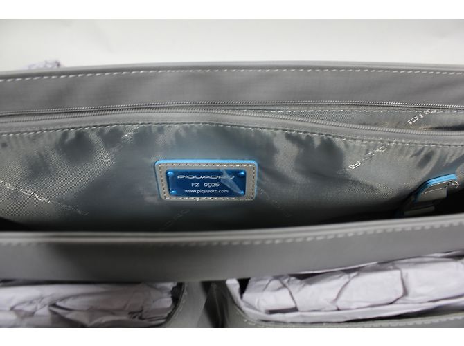 Autre Marque Borsa Satchel Piquadro in tela grigia - vista 9
