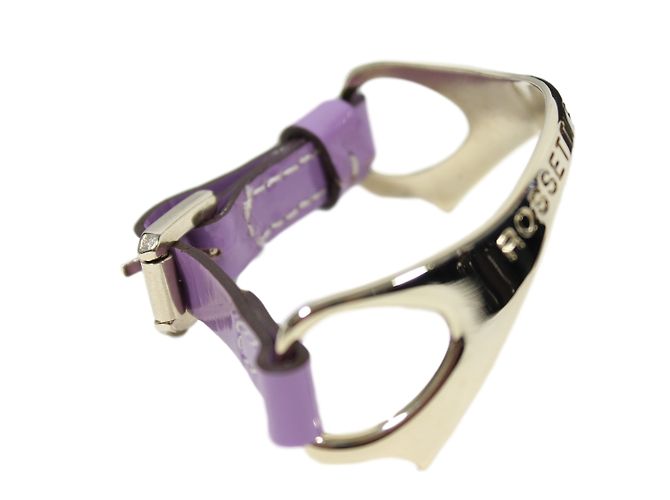 Fratelli Rosseti Bracciale in Pelle Vernice Viola Argento - vista 2