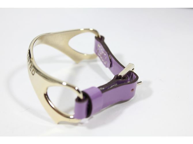 Fratelli Rosseti Bracciale in Pelle Vernice Viola Argento - vista 4