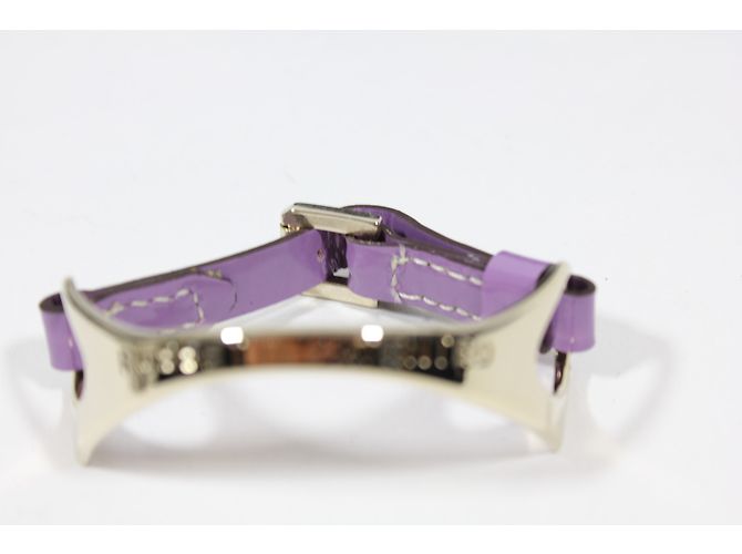 Fratelli Rosseti Bracciale in Pelle Vernice Viola Argento - vista 5