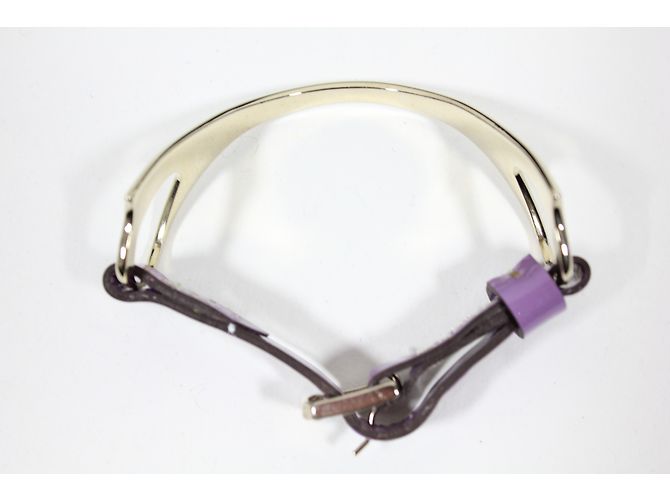 Fratelli Rosseti Bracciale in Pelle Vernice Viola Argento - vista 7