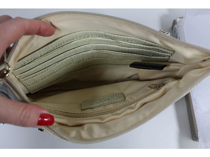 Autre Marque Geldbörse Krokodileffekt Sand aus Polyester - Ansicht 4