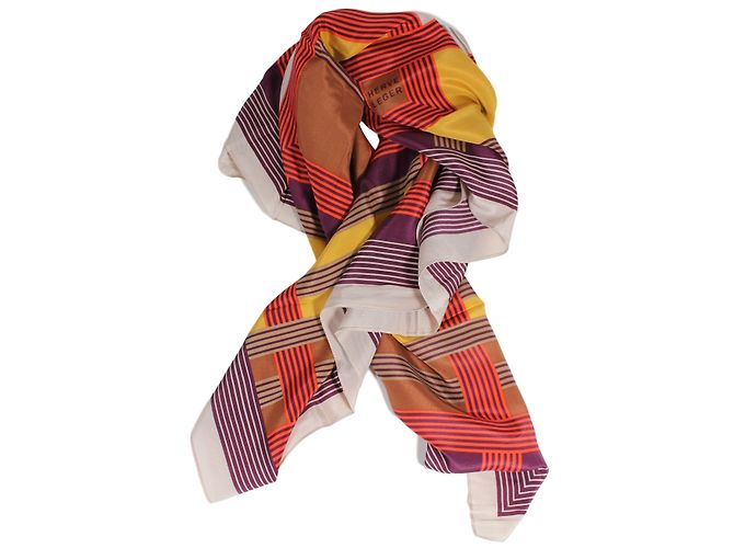Foulard quadrato in seta geometrico Herve Leger 90x90 cm Multicolore - vista 2