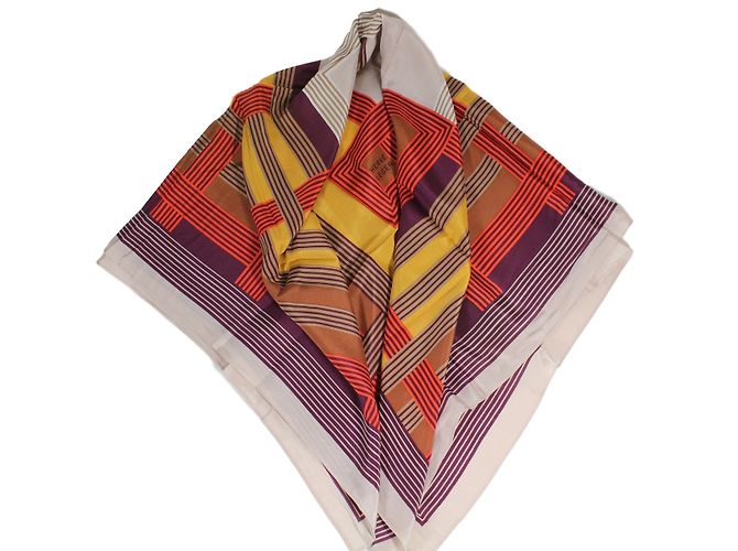 Foulard quadrato in seta geometrico Herve Leger 90x90 cm Multicolore - vista 3