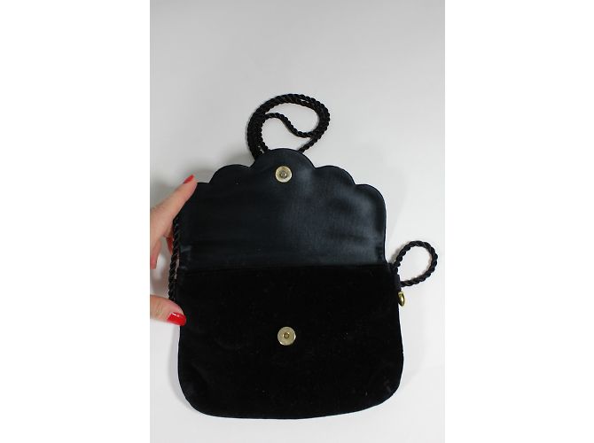 Nina Ricci Borsa da sera in velluto nero - vista 3