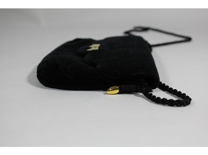 Nina Ricci Borsa da sera in velluto nero - vista 4