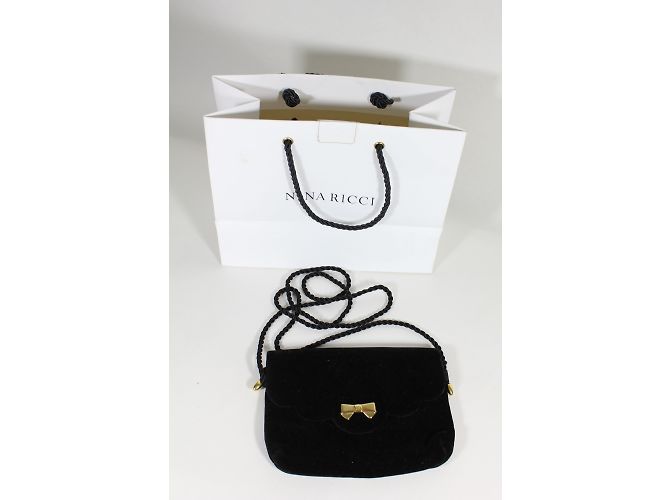 Nina Ricci Borsa da sera in velluto nero - vista 6