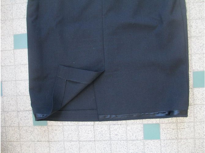 Autre Marque Didier Parakian Bleistiftrock aus Wolle Schwarz Grösse 36 - Ansicht 4