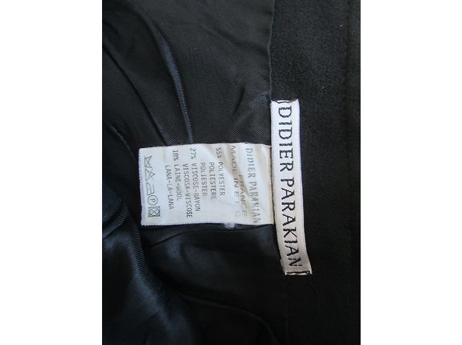 Autre Marque Didier Parakian Bleistiftrock aus Wolle Schwarz Grösse 36 - Ansicht 6