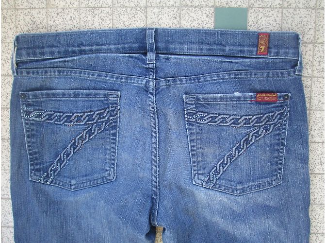 Vaqueros Boot Cut 7 For All Mankind Azules Algodón Talla 31 - vista 4